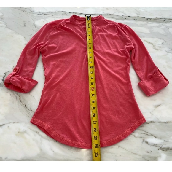 STEPHANIE B CORAL PIMA COTTON 3/4 SLEEVE T XS - Picture 11 of 14